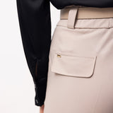 Tailored Ankle Trousers with Belt - Beige