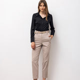 Tailored Ankle Trousers with Belt - Beige