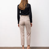 Tailored Ankle Trousers with Belt - Beige