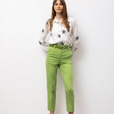 Tailored Ankle Trousers with Belt - Green