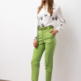 Tailored Ankle Trousers with Belt - Green
