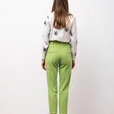 Tailored Ankle Trousers with Belt - Green