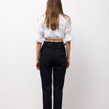 Tailored Ankle Trousers with Belt - Black