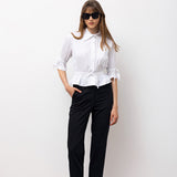 Tailored Ankle Trousers with Belt - Black