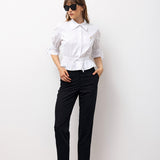 Tailored Ankle Trousers with Belt - Black