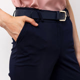Modern Fit Ankle Trousers - Navy Blue