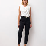 Classic Belted Ankle Trousers – Black