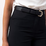 Classic Belted Ankle Trousers – Black