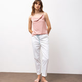 High-Waisted Relaxed Cotton Pants - White