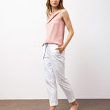 High-Waisted Relaxed Cotton Pants - White