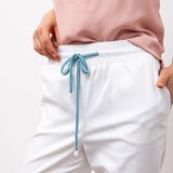 High-Waisted Relaxed Cotton Pants - White