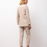 Classic Blazer & Slim Trousers Set - Beige