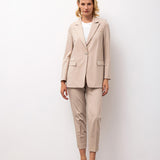 Classic Blazer & Slim Trousers Set - Beige