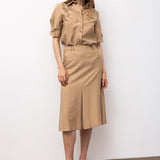 Embroidered Shirt & A-Line Skirt Set