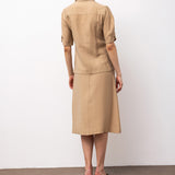Embroidered Shirt & A-Line Skirt Set