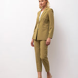 Single-Breasted Blazer & Slim Trousers Set - Green