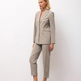 Single-Breasted Blazer & Slim Trousers Set - Mink