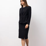 Temel Tek Düğmeli Blazer – Siyah