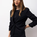Temel Tek Düğmeli Blazer – Siyah