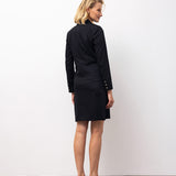 Kruvaze Blazer ve Etek Takımı – Siyah 