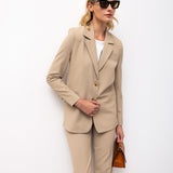 Dokulu Blazer ve Slim Pantolon Takımı 